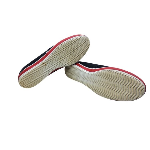 Womens GrassHopper Canvas Blue and Red Tie Boat Shoes - Picture 10 of 10